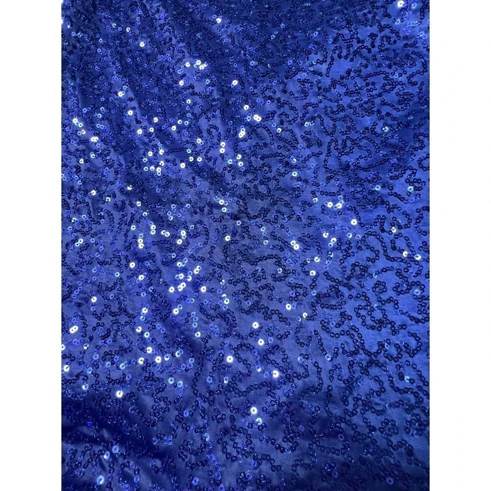 Weissman Sequin‎ Dance Romper Costume Leotard Blue Sparkle XLC